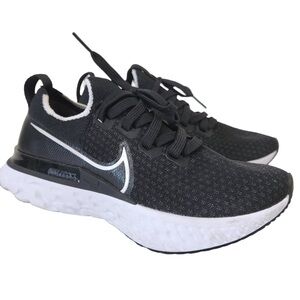 Nike React Infinity Run Flyknit Black White Running Shoes Mens 9 Women’s 10.5